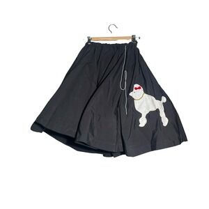 Vintage 50s Poodle Skirt Set Black Petticoat Rockabilly Retro Medium